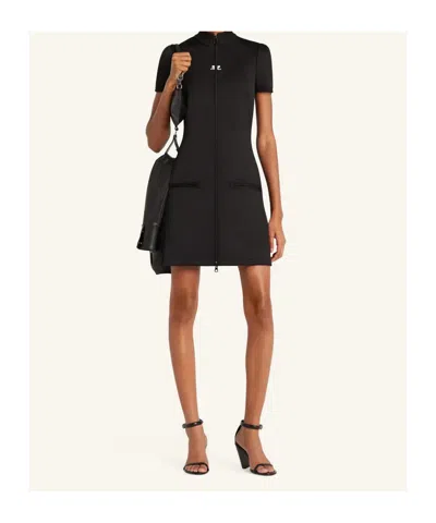 Courrèges Courregès Black Polyester Dress In Black