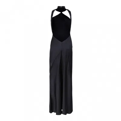 Attico Asymmetrical Midi Dress With Raw Edge Detail In Black