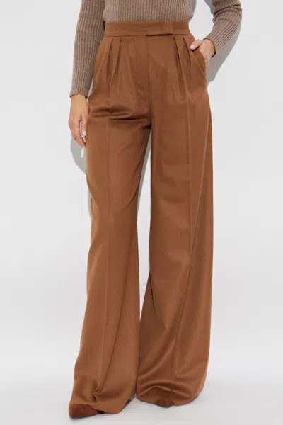 Max Mara Pleated-front Trousers In Brown