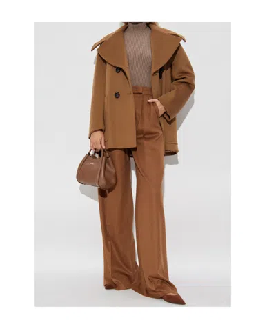 Max Mara Pleated-front Trousers In Brown