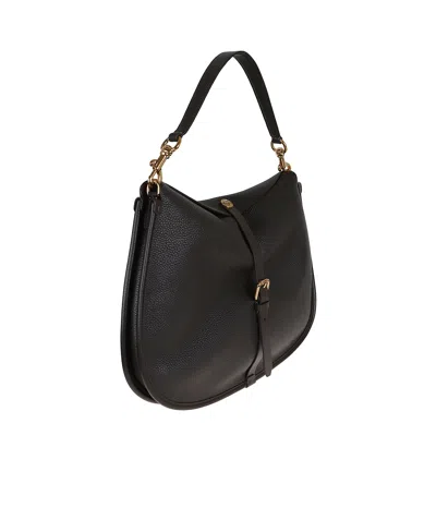 Etro Large Crossbody Bag In Tumbled Leather In Black