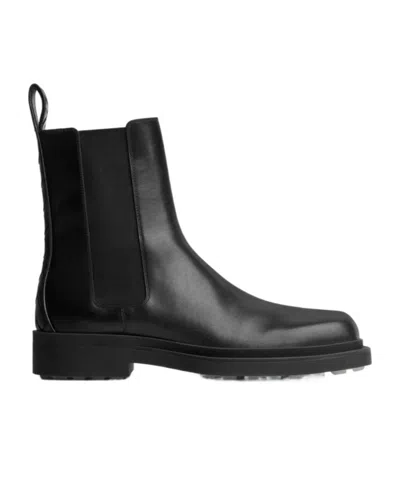 Bottega Veneta Leather Intrecciato-detail Ben Chelsea Boots In Black