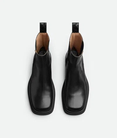 Bottega Veneta Leather Intrecciato-detail Ben Chelsea Boots In Black