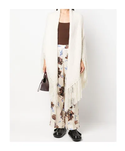 Gabriela Hearst Lauren Fringed Cape In White