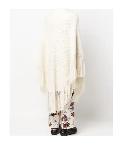 Gabriela Hearst Lauren Fringed Cape In White