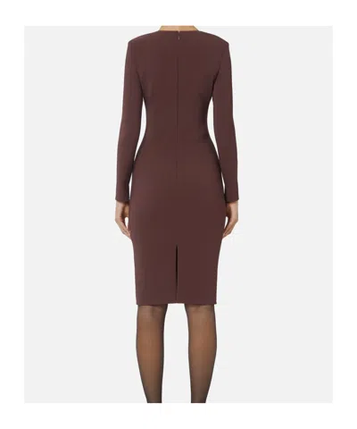 Elisabetta Franchi Midi Fit Dress In Burgundy