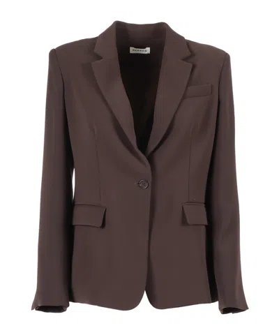 P.a.r.o.s.h Tailored Blazer With Structured Shoulders In Brown