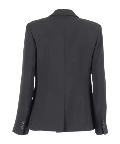 P.a.r.o.s.h Tailored Black Blazer With Single-button Closure In Blue