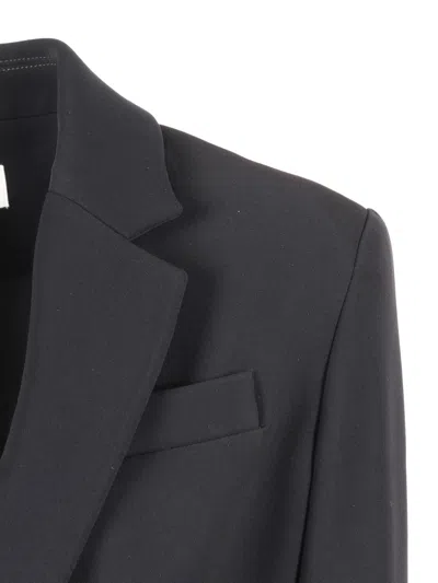 P.a.r.o.s.h Tailored Black Blazer With Single-button Closure In Blue