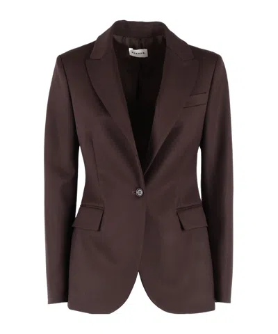 P.a.r.o.s.h Tailored Blazer With Structured Shoulders In Brown