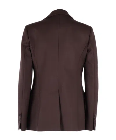 P.a.r.o.s.h Tailored Blazer With Structured Shoulders In Brown