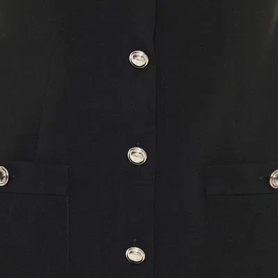 Alessandra Rich Black Stretch Crepe Mini Dress In Black