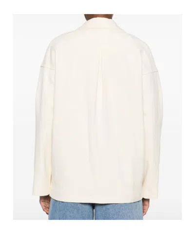 Forte Forte Double-breasted Tailored Jacket Featuring Flap Pockets In Neutral