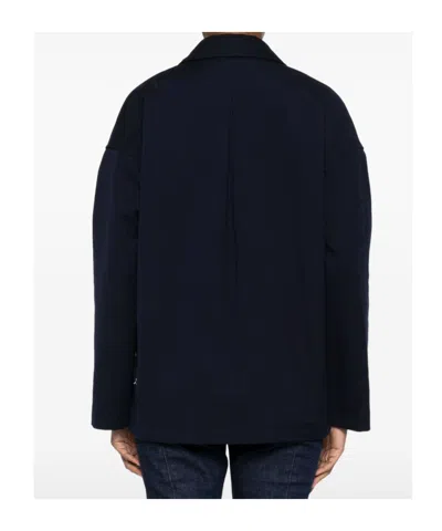 Forte Forte Tailored Double-breasted Jacket Featuring Flap Pockets In Blue