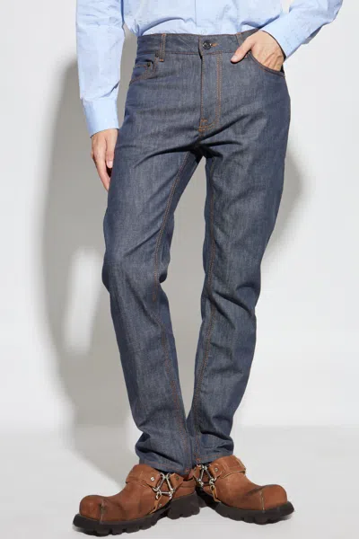Etro Belt Loop Denim Trousers In Blue
