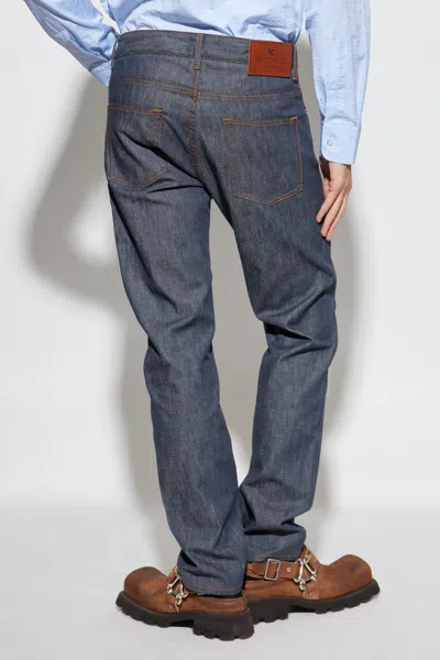 Etro Belt Loop Denim Trousers In Blue