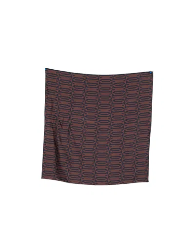 Lanvin Geometric Pattern All-over Print Scarf In Brown
