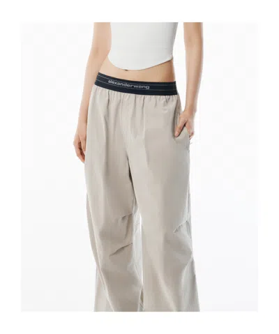 Alexander Wang Wide Leg Pants Featuring Elastic Waistband In White