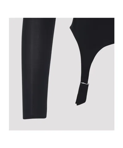 Jean Paul Gaultier Long Sleeve Top Garter Detail In Black