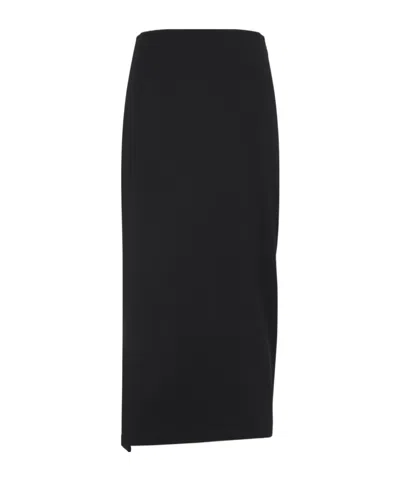 Dries Van Noten Black Skirt With Draping In Black