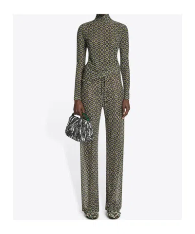 Dries Van Noten Geometric-pattern Turtleneck Tee In Gray