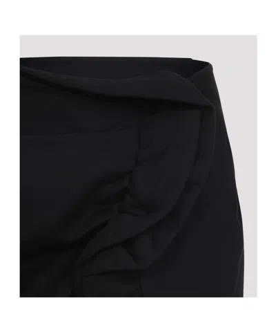 Dries Van Noten Black Skirt With Draping In Black