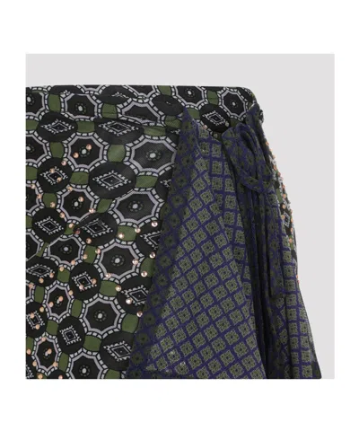 Dries Van Noten Asymmetric Skirt Featuring Geometric Design In Gray