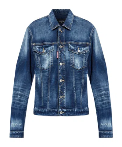 Dsquared2 Long Sleeve Denim Jacket In Blue