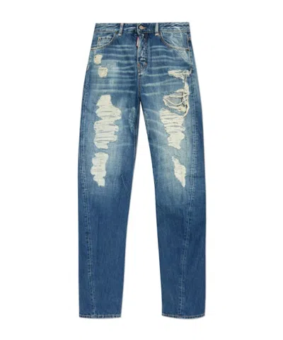 Dsquared2 Belt Loop Denim Trousers In Blue