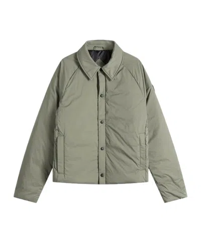 Canada Goose Cropped Padded Jacket With Button-up Front In Green