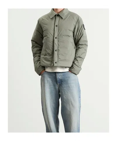 Canada Goose Cropped Padded Jacket With Button-up Front In Green