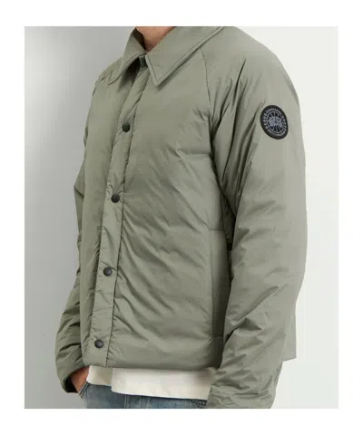 Canada Goose Cropped Padded Jacket With Button-up Front In Green