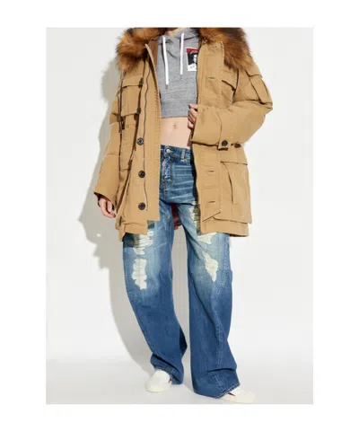 Dsquared2 Padded Jacket In Brown