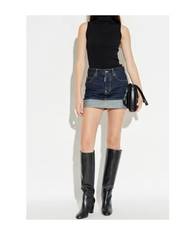 Dsquared2 Sleeveless Turtleneck Top In Black