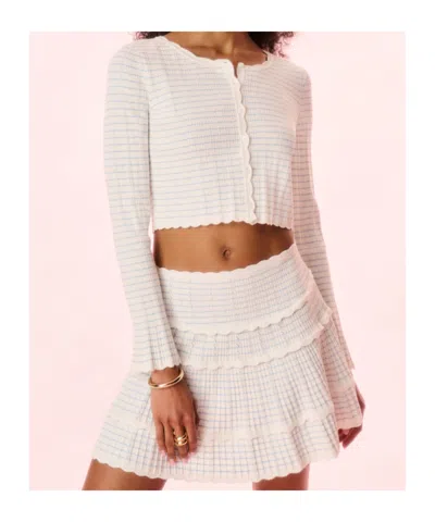 Loveshackfancy Media Striped Stretch Knit Cardigan In Multi