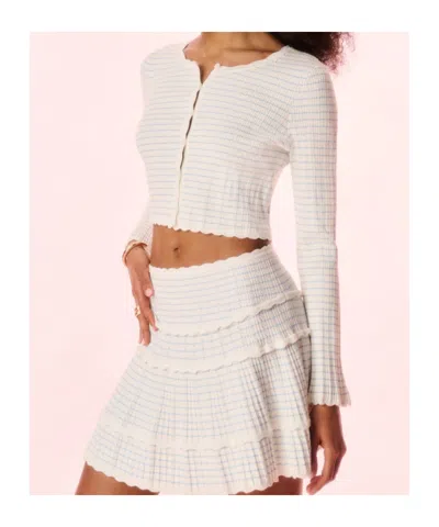 Loveshackfancy Media Striped Stretch Knit Cardigan In Multi