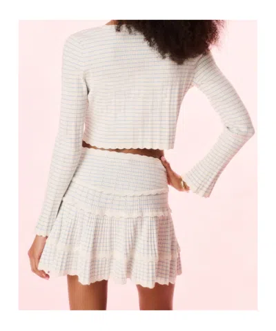 Loveshackfancy Media Striped Stretch Knit Cardigan In Multi