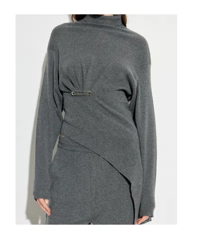Lanvin Draped Jumper In Gray