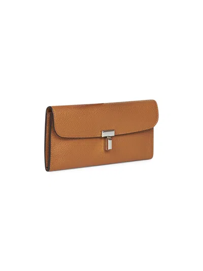 Totême Toteme T-lock Leather Continental Wallet In Brown