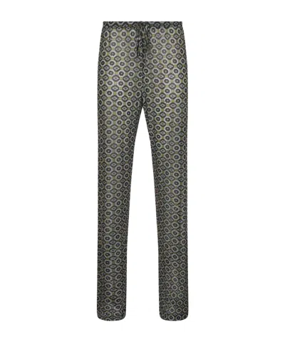 Dries Van Noten Regular Fit Mesh Trousers With Geometric Print In Multi