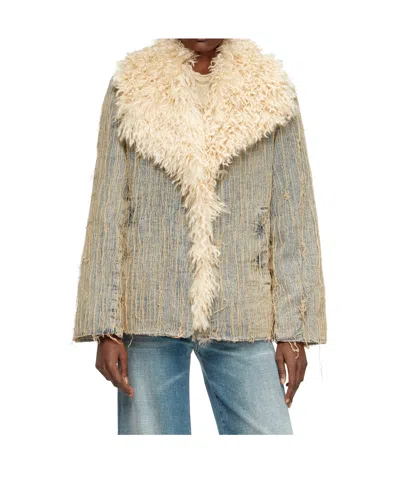 Diesel Jacket In Floating-thread Jacquard Denim In Gray