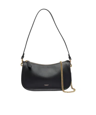 Coach Natural Grain Leather Waverly Bag Shoulder Bags Black
