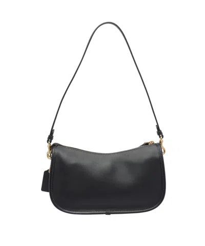Coach Natural Grain Leather Waverly Bag Shoulder Bags Black