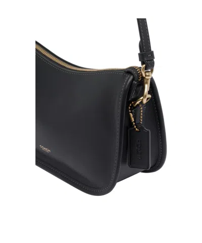 Coach Natural Grain Leather Waverly Bag Shoulder Bags Black