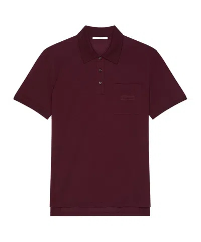 Givenchy Polo In Cotton With  Patch In Burgundy