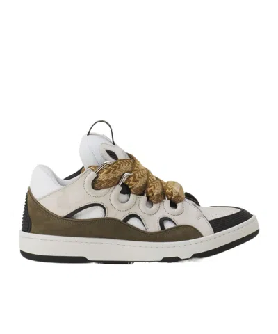 Lanvin Curb Leather Sneakers In Multi