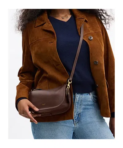 Coach Waverly Shoulder Bag With Embossed Logo In Brown