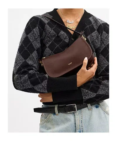 Coach Waverly Shoulder Bag With Embossed Logo In Brown