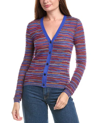 Missoni Wool-blend Cardigan In Blue