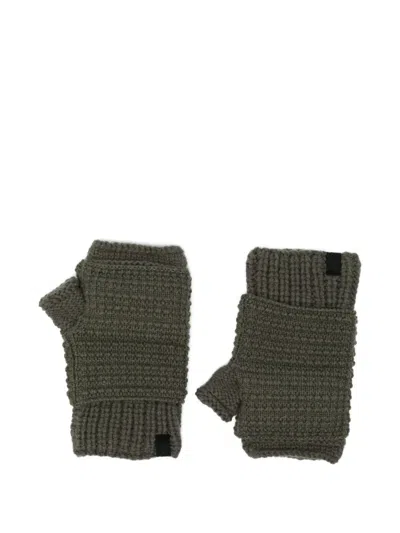 Devoa Knitted Gloves In Green